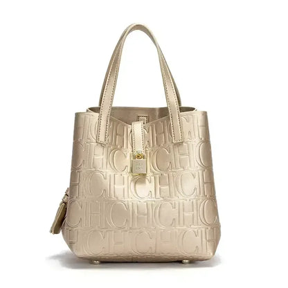 Elegant Women's Shoulder Bag with Embossed Design & Letter Printing – Stylish Crossbody Bag for Ladies