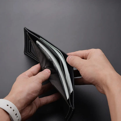 Men’s Slim PU Leather Wallet – Bifold RFID Card Holder with Cash Pocket | Minimalist Wallet