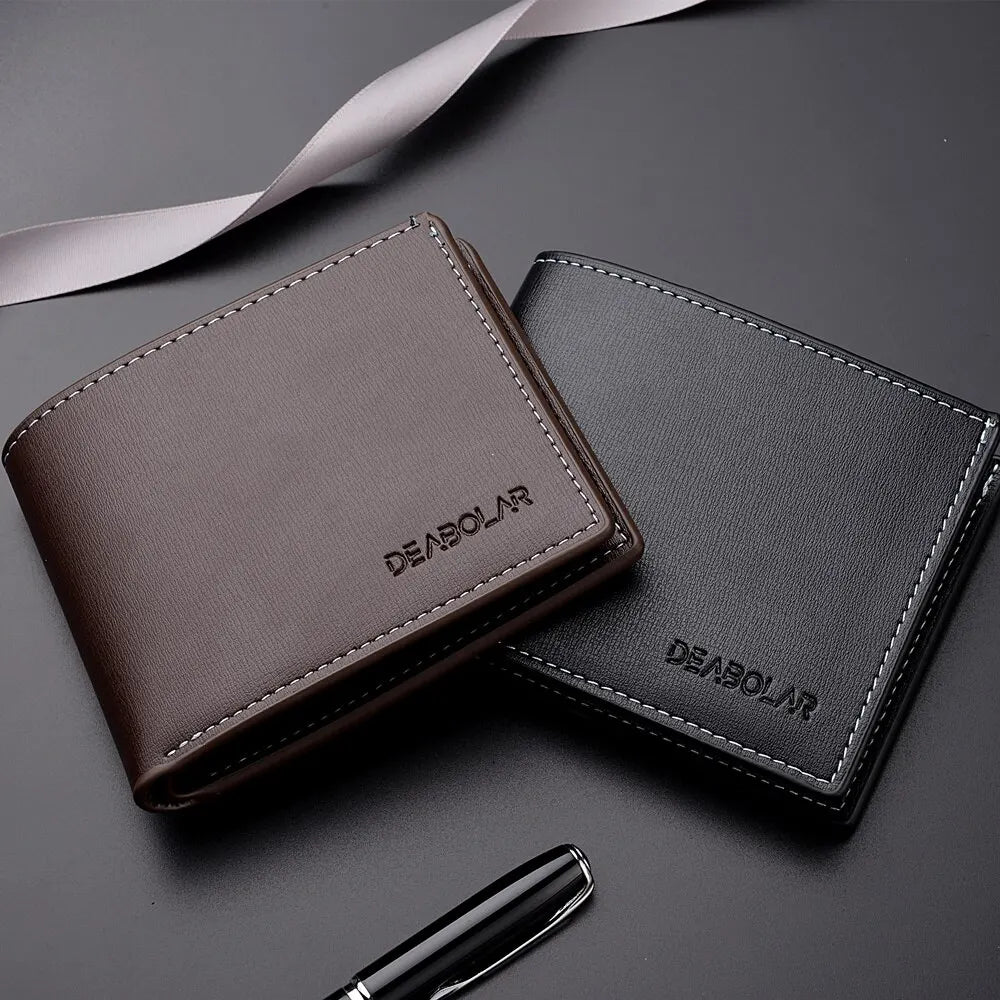 Men’s Slim PU Leather Wallet – Bifold RFID Card Holder with Cash Pocket | Minimalist Wallet