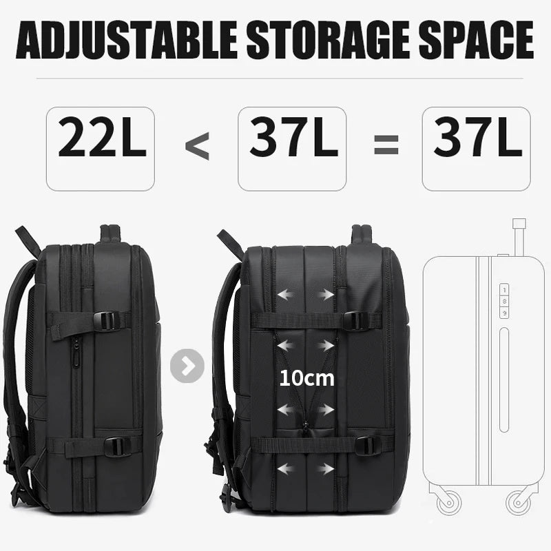 BANGE Travel Backpack – Stylish, Expandable & Functional for Men