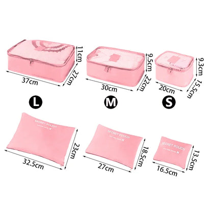 6pcs Travel Organizer Storage Bags Portable Luggage Organizers for Clothes, Shoes & Accessories Travel Bags for Women