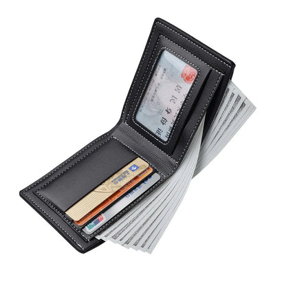 Men’s Slim PU Leather Wallet – Bifold RFID Card Holder with Cash Pocket | Minimalist Wallet