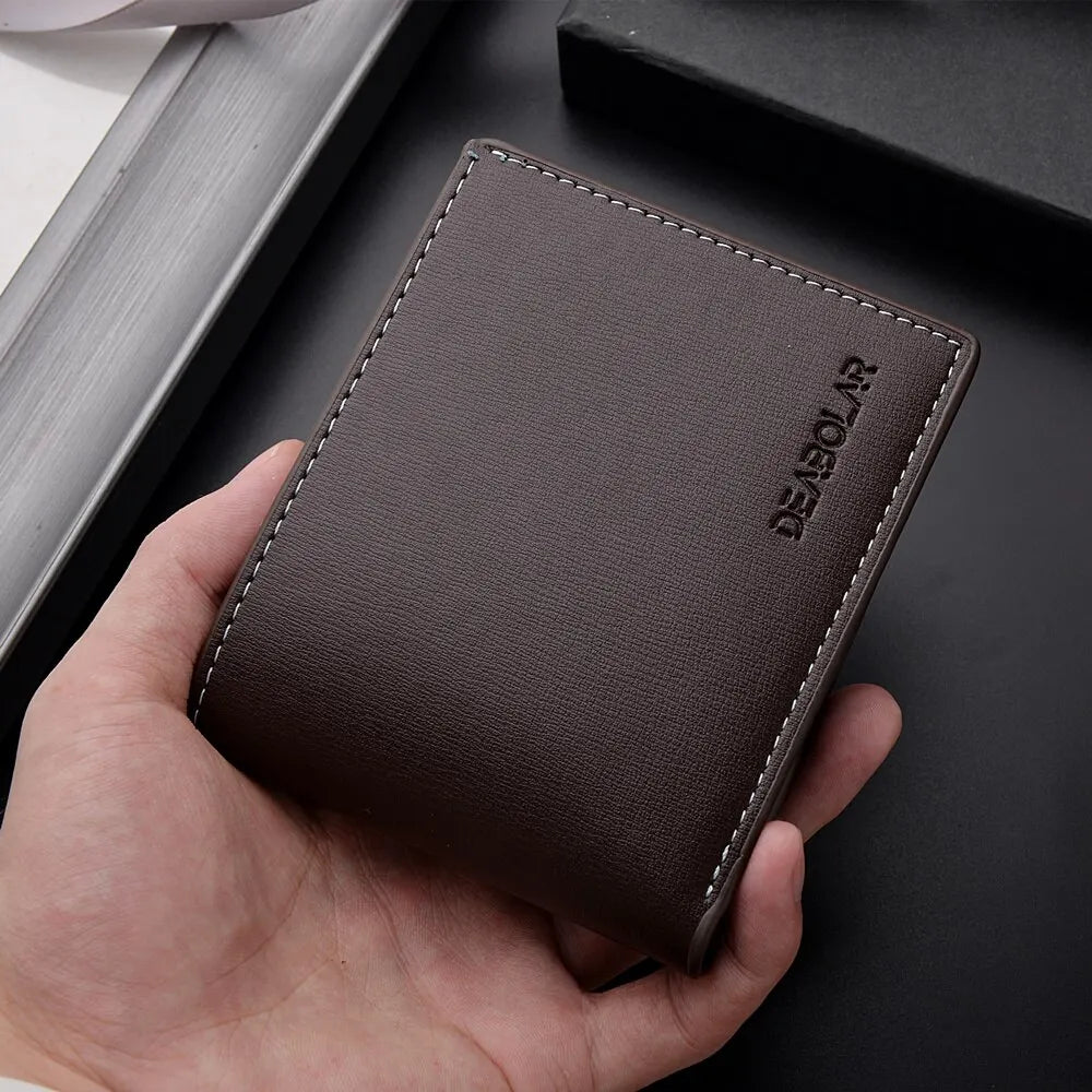 Men’s Slim PU Leather Wallet – Bifold RFID Card Holder with Cash Pocket | Minimalist Wallet