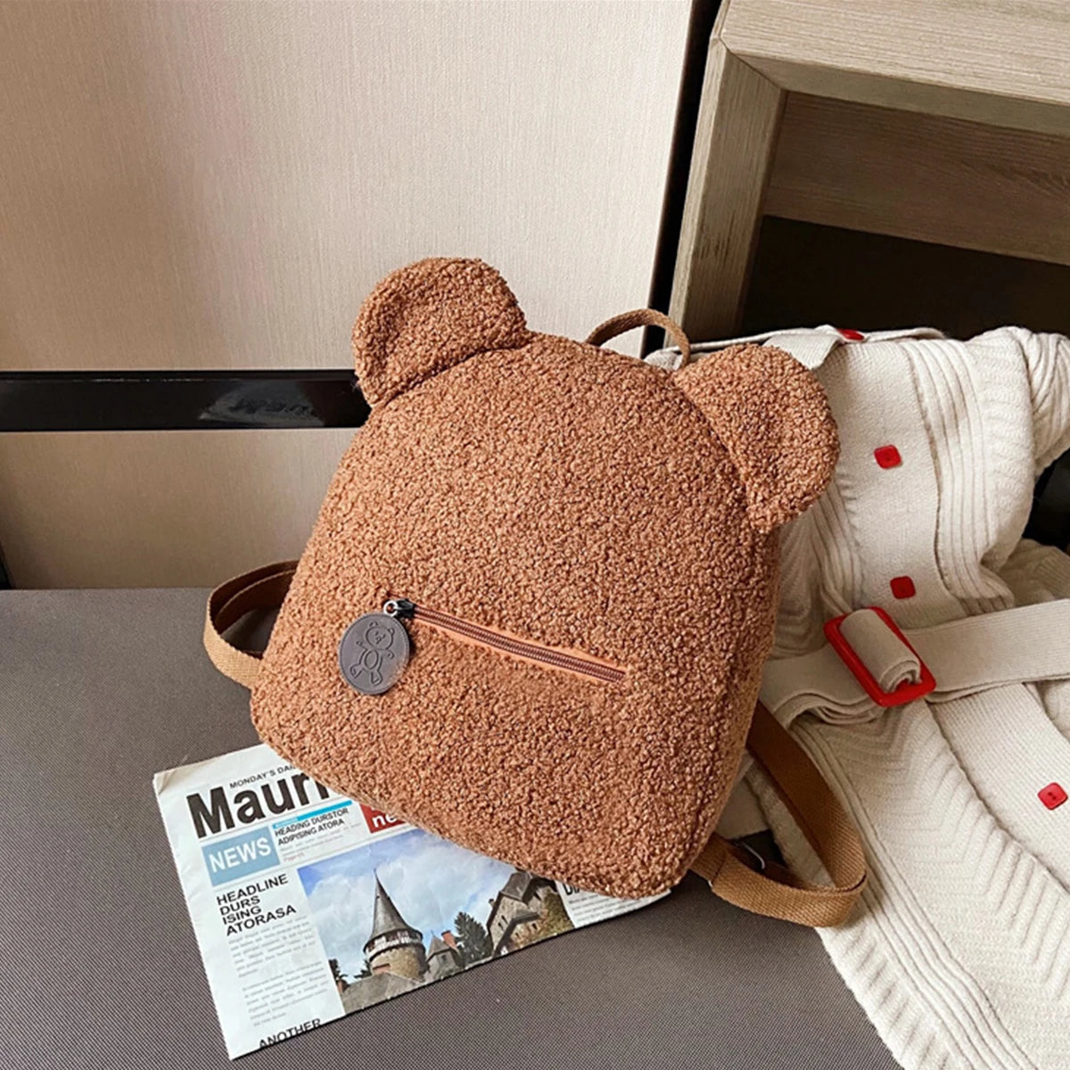 Women’s Cute Bear Shaped Shoulder Backpack